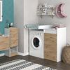 Waschmaschinenschrank Alf Weiß 116 x 98 cm mit 4 Schubladen Vicco Bild 4