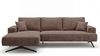 GRAINGOLD Ecksofa L-Form Leto, Wohnzimmer Ecksofa, Metallbeine, Velvet-Stoff, Braun, Links Bild 2