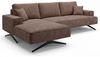 GRAINGOLD Ecksofa L-Form Leto, Wohnzimmer Ecksofa, Metallbeine, Velvet-Stoff, Braun, Links Bild 4