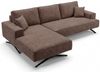 GRAINGOLD Ecksofa L-Form Leto, Wohnzimmer Ecksofa, Metallbeine, Velvet-Stoff, Braun, Links Bild 5