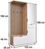 moebel-dich-auf Kompaktgarderobe MONTE CARLO (mit Spiegel in Artisan Eiche, Weiß, Flurgarderobe BxHxT 122x195x35 cm) mit Bank, Paneel, Schuhkommode, Schubkasten und Spiegelschrank Bild 3