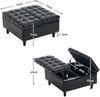 Flieks Sitzhocker mit Stauraum, multifunktional 75 x 75 x 41cm, PU, Schwarz Bild 4