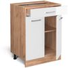 Küchenunterschrank R-Line Weiß Hochglanz 60 cm mit Schublade, AP Anthrazit Vicco Bild 4