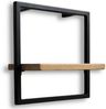 Wandregal - Eiche hellgrau, schwarz gerahmt - 30 x 30 x 15cm Bild 2