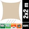 2x2m UV Sonnensegel Sonnenschutz Atmungsaktiv Ivory Bild 2
