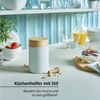 KHG Vorratsdose für Kaffee aus Steinzeug mit Akazienholz‑Deckel – ohne Beschriftung, Steingut, Aufbewahrungsdose für Kaffee schützt Aroma da luftdicht verschließbar Bild 1