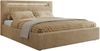 Polsterbett GOLD 5 CLASSIC 200 x 200 cm mit LED-Beleuchtung & Bettkasten, Doppelbett inkl. Lattenrost, Metall-Lift-System & Stauraum - Beige Plüsch Bild 5