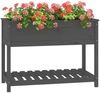 vidaXL Pflanzkübel mit Ablage Grau 111,5x54x81 cm Massivholz Kiefer 823789 Bild 4