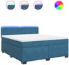 vidaXL Boxspringbett mit Matratze Blau 180x200 cm Samt 3288676 Bild 2