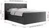 Boxspringbett KING EIGAR, mit einer Doppelmatratze, einem genähten Kopfteil - 160x200 - Dunkelgrau Kunstleder - H4 Bild 5