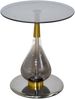 Design Beistelltisch Rund Ø45cm Schwarz/Gold – Grauglas Sicherheitsglas Höhe 52cm Bild 3