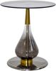 Design Beistelltisch Rund Ø45cm Schwarz/Gold – Grauglas Sicherheitsglas Höhe 52cm Bild 2