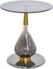Design Beistelltisch Rund Ø45cm Schwarz/Gold – Grauglas Sicherheitsglas Höhe 52cm Bild 4