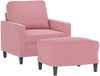 vidaXL Sessel mit Hocker Rosa 60 cm Samt 3201048 Bild 3
