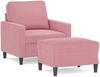 vidaXL Sessel mit Hocker Rosa 60 cm Samt 3201048 Bild 2