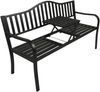 Gartenbank SOREN hochklappbarer Tisch - 150cm Breit, Stahl, Anthrazit, 60x150x89cm | Terrassenbank Wetterfest Sitzbank Outdoor Bank Bild 3