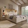 HAUSS SPOLE Polsterbett 180x200 Doppelbett mit Bettkasten,Stauraumbett mit 2 Nachttische,Beige (Jugendbett mit integriertem Stauraumsystem,Funktionbett mit Ablagebereichen im Vintage-Stil), mit USB Type-C Ladeport,Leinenstoff, inkl. Lattenrost Bild 3