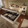 HAUSS SPOLE Polsterbett 180x200 Doppelbett mit Bettkasten,Stauraumbett mit 2 Nachttische,Beige (Jugendbett mit integriertem Stauraumsystem,Funktionbett mit Ablagebereichen im Vintage-Stil), mit USB Type-C Ladeport,Leinenstoff, inkl. Lattenrost Bild 2
