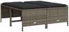 vidaXL Gartenhocker mit Kissen 4 Stk. Grau Poly Rattan 368364 Bild 2