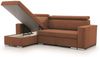 Ecksofa Schlafsofa inkl. Hocker CANTON Stoff Camelia Rostbraun Ottomane Links Bild 2