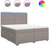 vidaXL Boxspringbett mit Matratze Taupe 200x200 cm Stoff 3292892 Bild 2