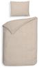 Heckett & Lane Flanell Bettwäsche 135x200 Spina Desert Sand beige Fischgrät uni Bild 4