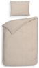 Heckett & Lane Flanell Bettwäsche 135x200 Spina Desert Sand beige Fischgrät uni Bild 5