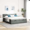 vidaXL Ottoman-Bett mit Matratzen & LEDs Dunkelgrau 160x200 cm Stoff 3312858 Bild 4