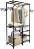 vidaXL Kleiderständer Stahl und Vliesstoff 87x44x158 cm Schwarz 245744 Bild 4
