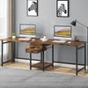 Tribesigns Doppelschreibtisch 200 cm Extra Langer Schreibtisch, Doppelschreibtisch mit 2 Schubladen Bild 4