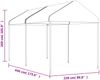 vidaXL Pavillon mit Dach Weiß 4,46x2,28x2,69 m Polyethylen 3155502 Bild 5