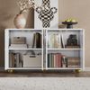 Das Sideboard verfügt über vier geformte Türen, verstellbare Einlegeböden, Metallgriffe und kugelförmige Beine. Bild 5