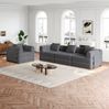 Schlafsofa aus Chenille in Grau, 181,6 x 94 x 49,5 cm – 2-in-1 mit Armlehnen-Ablagefach Bild 3