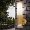 LED Wandleuchte, Deko-Licht, Edelstahl, Holz-Optik, H 35 cm Bild 3