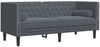 vidaXL Wohnzimmer Couch 3 pcs Dunkelgrau 194 x 74,5 x 70,5 cm Samt 3385868 Bild 5