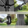 tectake Sonnenschirm Standschirm mit drei Winddächern, UV-Schutz 50+, 460x270 cm, Balkonschirm Silia, für Außen in Grau, stufenlos höhenverstellbar, Inkl. Windsicherung und Schutzhülle Bild 4