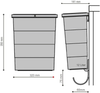 Hailo Inneneimer 1122455 ReadyBin 12 L 320 x 141 x 350 mm incl. Wandhalter hellgrau Bild 2