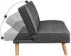 Vasagle Schlafsofa, Schlafcouch, Bettsofa, Bezug aus Baumwoll-Leinen-Mischgewebe, Holzbeine, 175 x 83 x 76 cm, klappbar, Ausklappsofa grau von Songmics LCS701G01 Bild 3