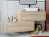 Vente-unique - TEANA Waschbeckenmöbel Beige - B 47 cm x H 32 cm x L 94 cm Bild 1