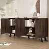 Sideboard 160,5 x 35,5 x 78 cm – elegantes Design mit vier Türen in dunkler Holzmaserung Bild 5