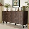 Sideboard 160,5 x 35,5 x 78 cm – elegantes Design mit vier Türen in dunkler Holzmaserung Bild 3