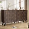 Sideboard 160,5 x 35,5 x 78 cm – elegantes Design mit vier Türen in dunkler Holzmaserung Bild 2