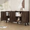 Sideboard 160,5 x 35,5 x 78 cm – elegantes Design mit vier Türen in dunkler Holzmaserung Bild 5