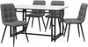 Esstischgruppe H 74 x T 70 x B 120 cm mit MDF-Tischplatte & Metallbeinen in Schwarz/Grau, mit 4 Stühlen Bild 3