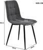 Esstischgruppe H 74 x T 70 x B 120 cm mit MDF-Tischplatte & Metallbeinen in Schwarz/Grau, mit 4 Stühlen Bild 5