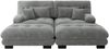 Cloud Ecksofa für Wohnzimmer,80% Chenille Doppelsofa mit 2 Lendenkissen und 2 Dekokissen Polstersofa mit breiten Armlehnen und 2 Ottomans,Chenille,Grau, Bild 4