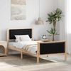 vidaXL Bettrahmen mit Kopfteil Schwarz 100 x 200 cm Stoff 878351 Bild 1