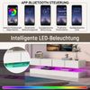 MC Star TV-Schrank LED TV Lowboard,Wandmontierter,TV-Ständer, TV-Möbel mit 2 Schränken (und 4 großen Schubladen, 16-farbige LED-Beleuchtung Wandschrank für bis zu 55 Zoll Fernseher Weiß 130*33*15cm) Bild 3