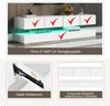 MC Star TV-Schrank LED TV Lowboard,Wandmontierter,TV-Ständer, TV-Möbel mit 2 Schränken (und 4 großen Schubladen, 16-farbige LED-Beleuchtung Wandschrank für bis zu 55 Zoll Fernseher Weiß 130*33*15cm) Bild 4