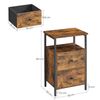 Vasagle Nachttisch (2-St), mit 2 Schubladen, Industrie-Design, 38 x 28 x 60 cm Bild 5
